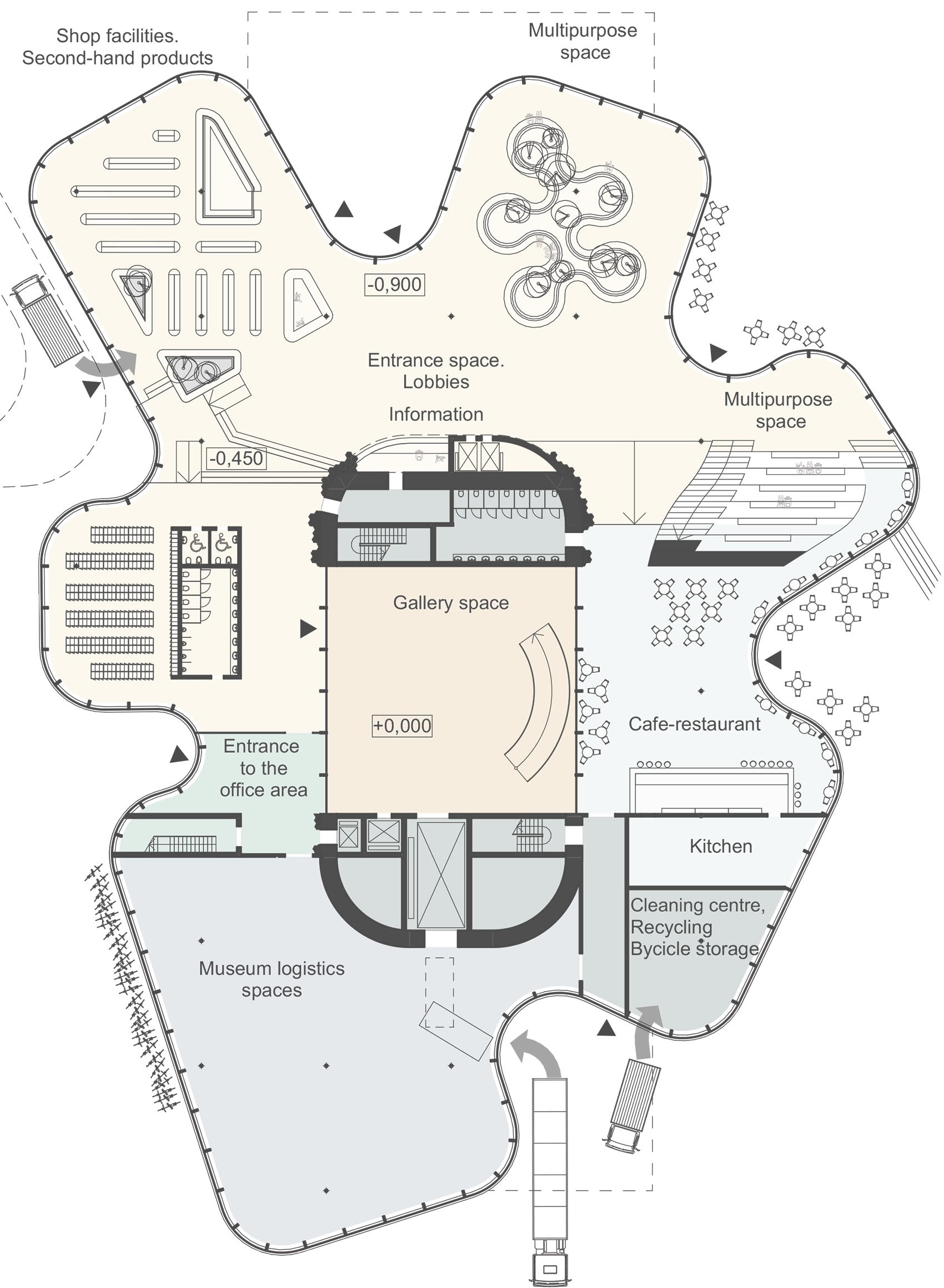 Floor plan for Meltsinki, Helsinki, Finland.