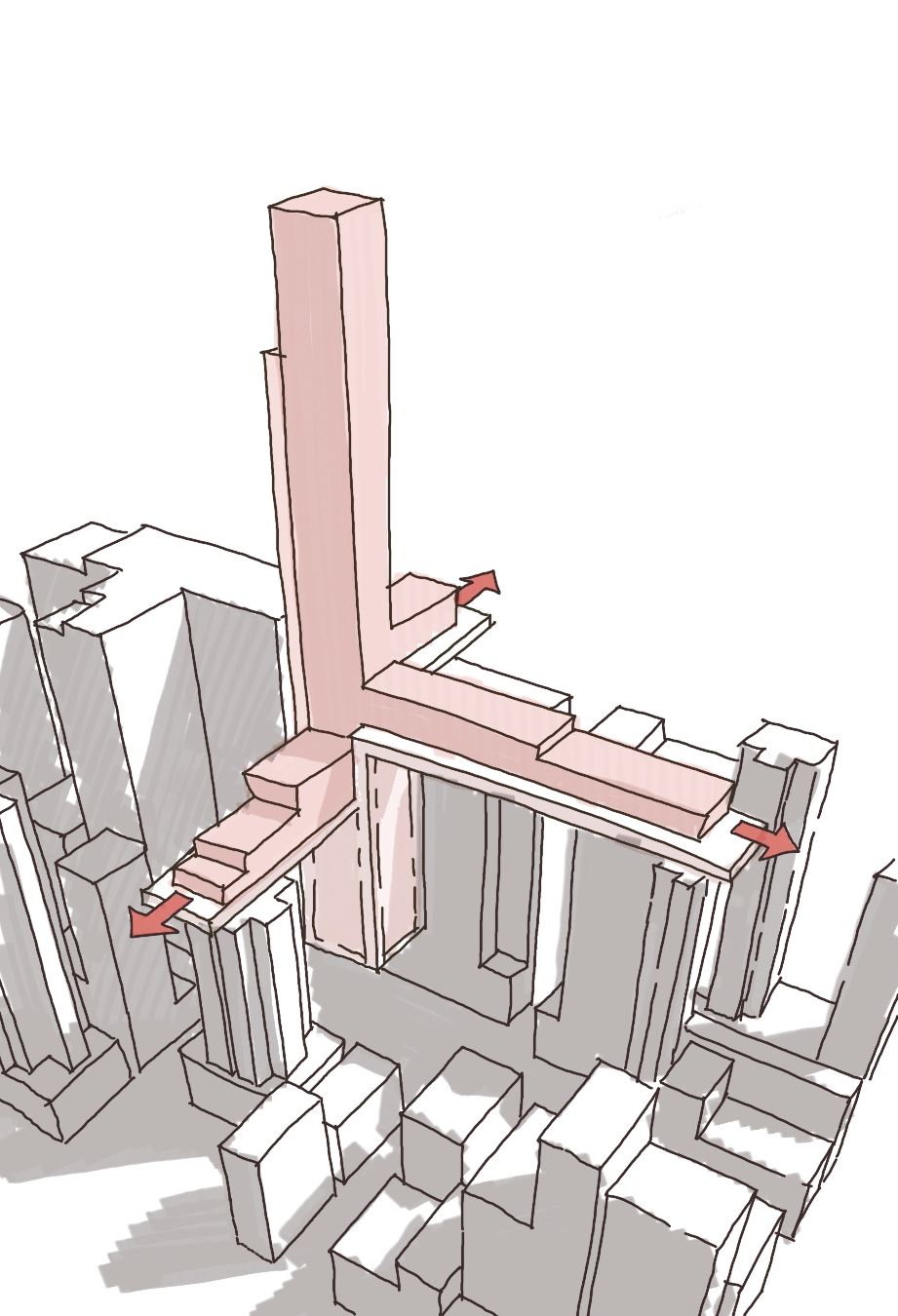 Design diagram for Red light hotel, Hong Kong, China.