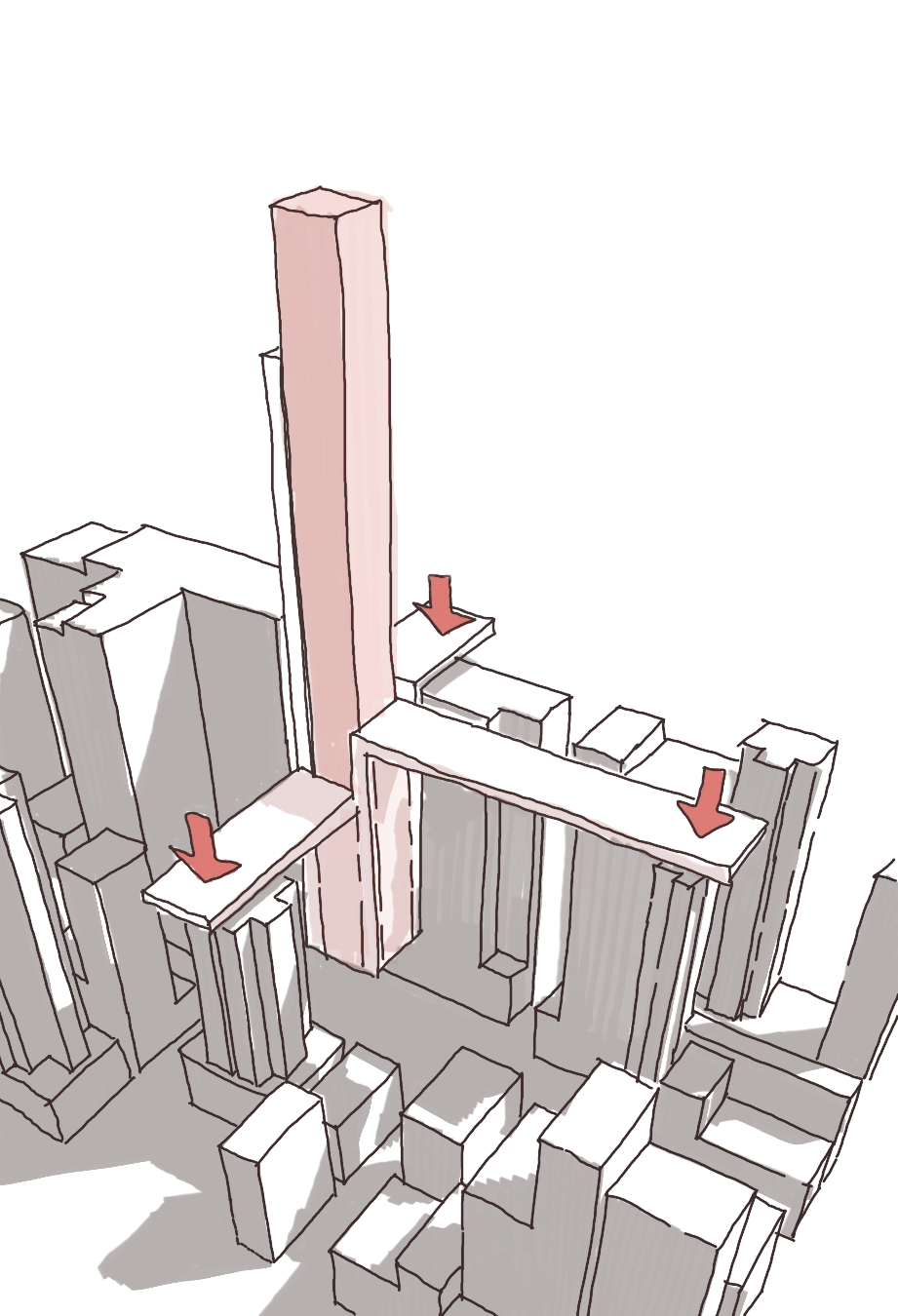 Design diagram 2 for Red light hotel, Hong Kong, China.