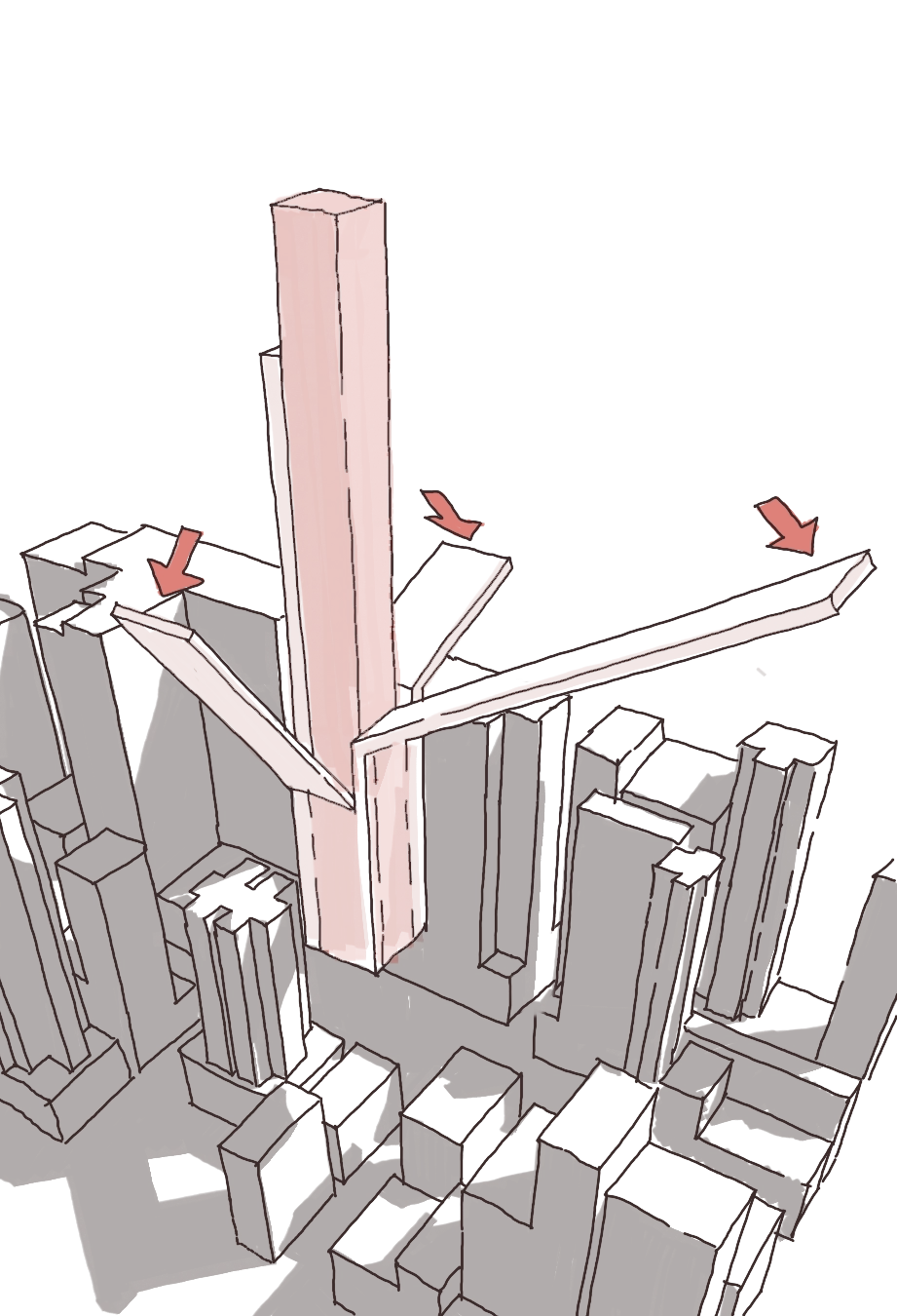 Design diagram 3 for Red light hotel, Hong Kong, China.