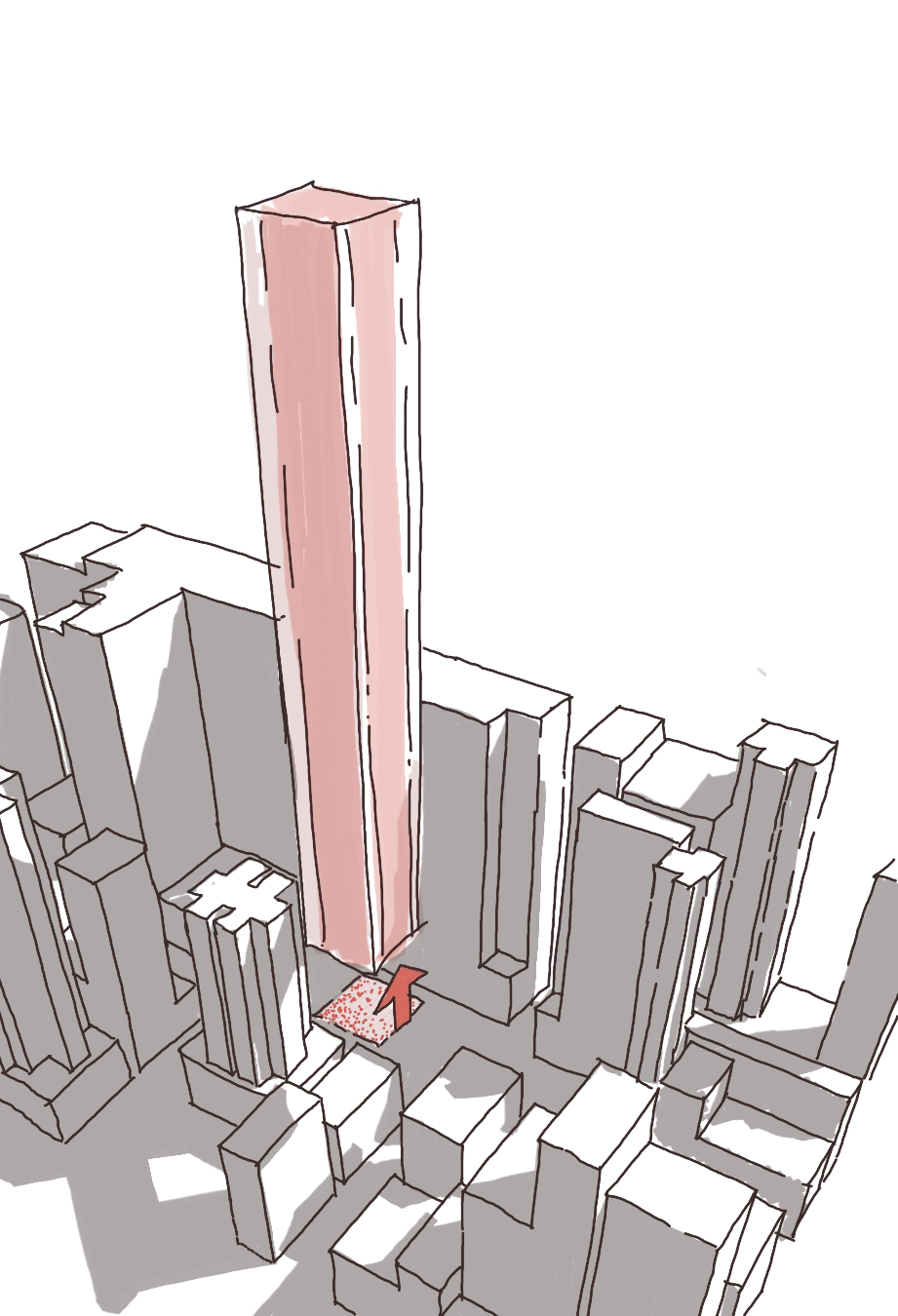Design diagram 4 for Red light hotel, Hong Kong, China.