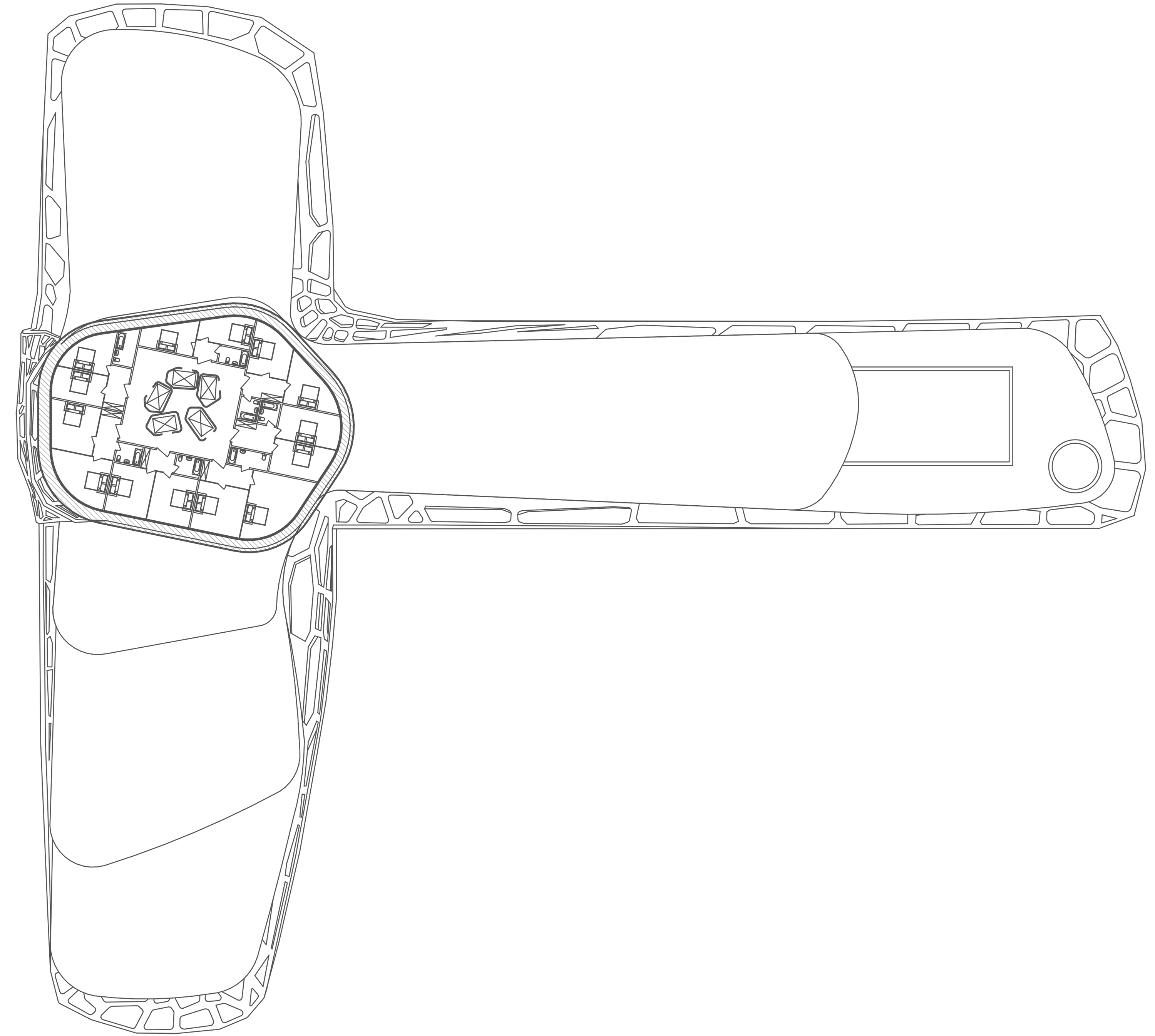 Floor plan 3 for Red light hotel, Hong Kong, China.