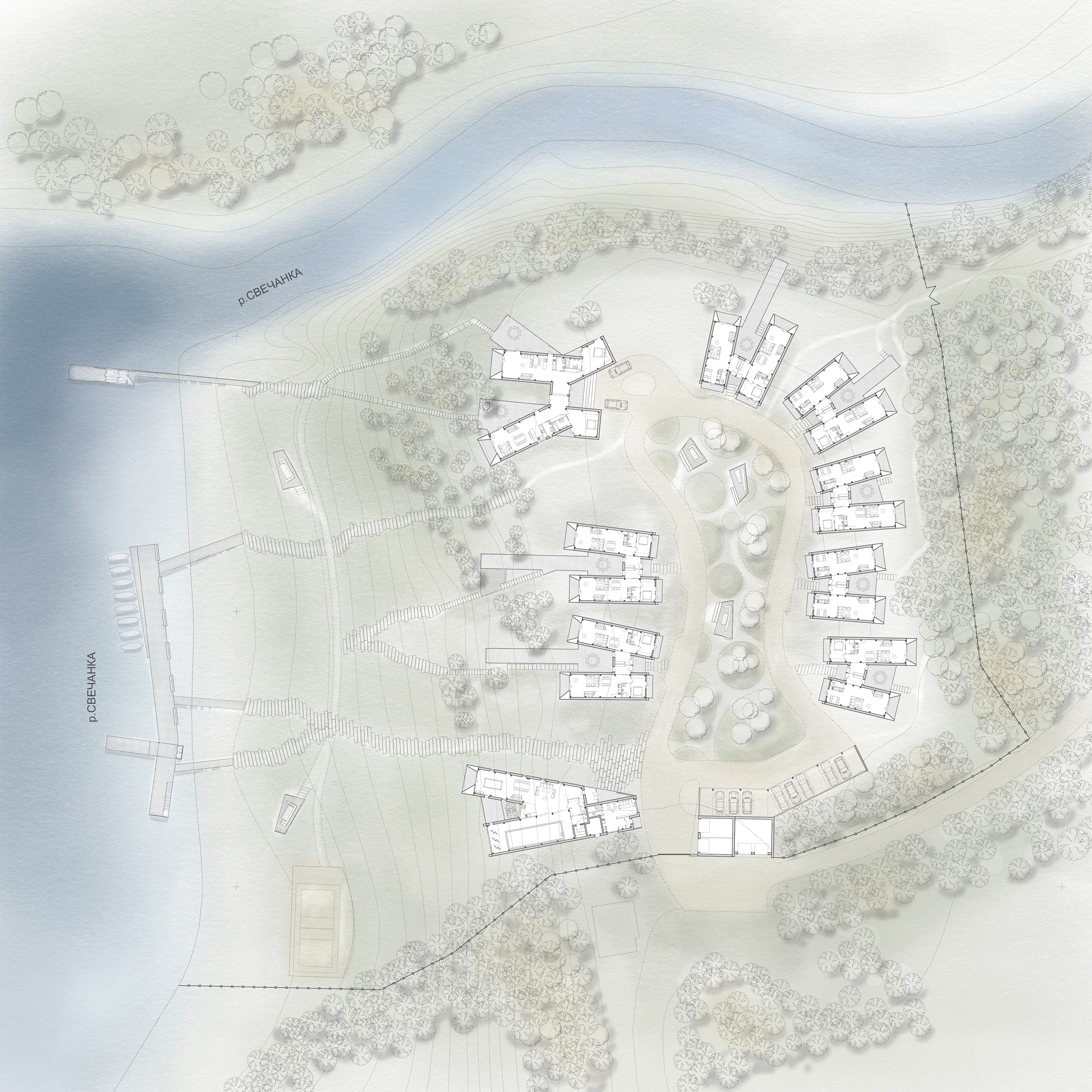 Site plan for Svechanka, Vitebsk region, Belarus.